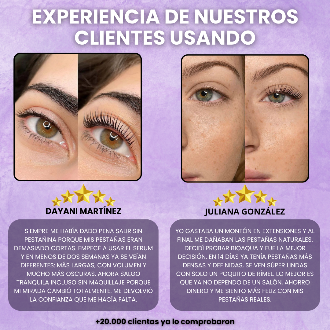 Bioaqua©: El Despertar del Crecimiento de Pestañas y Cejas