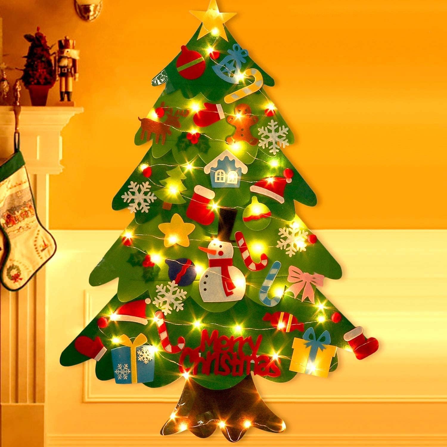Árbol de Navidad de Fieltro + Luces Gratis